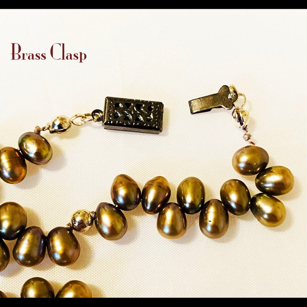 Hand Crafted Dove Gray Rice Freshwater Pearl Choker Necklace Authentic Silk - Picture 3 of 7